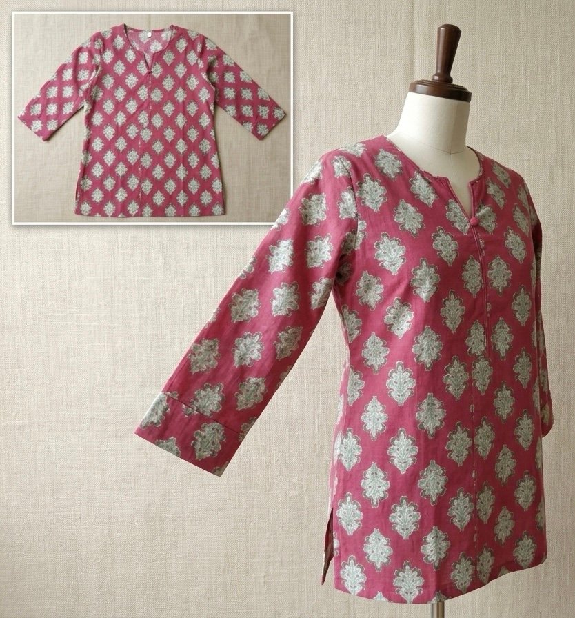 Hand-Block Printed Pure Cotton Daily Wear Short Kurta
